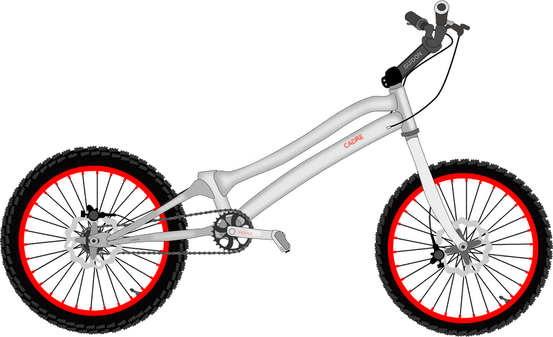 Sleek Red-Trimmed Bicycle for Adventurous Rides PNG