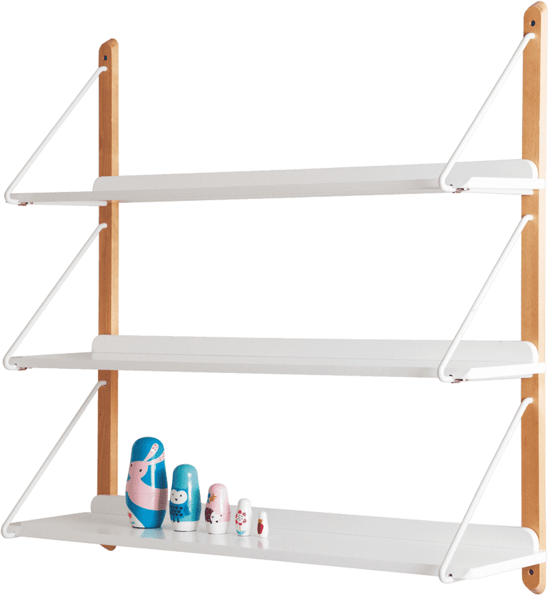 Stylish Library Shelf for Decorative Display PNG