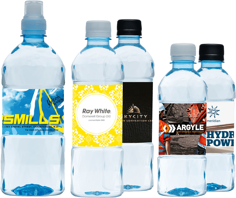 Custom Labeled Water Bottle Collection PNG