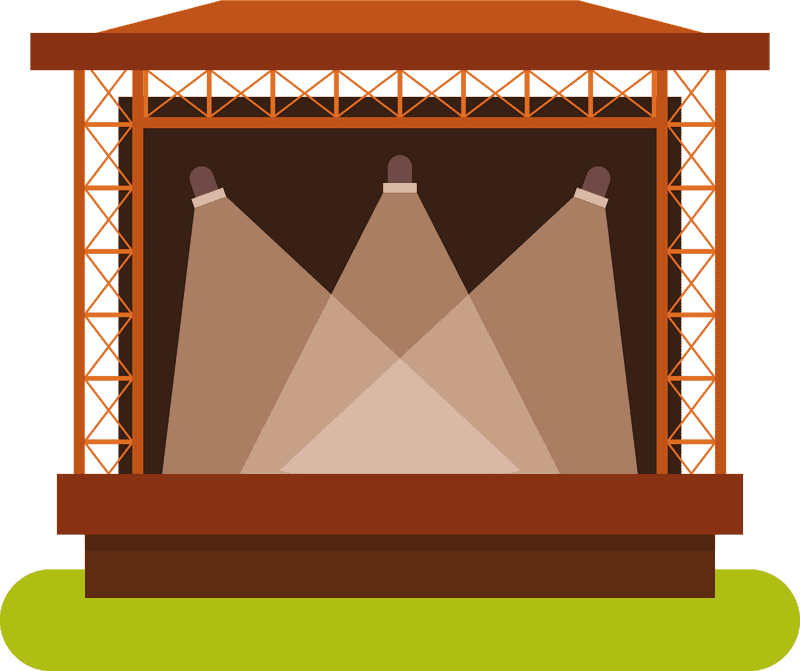 Vibrant Concert Stage with Spotlight Highlights PNG