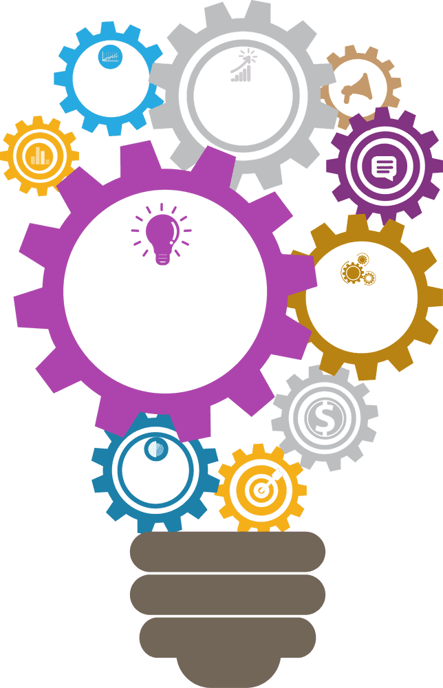 Creative Ideas in a Light Bulb PNG