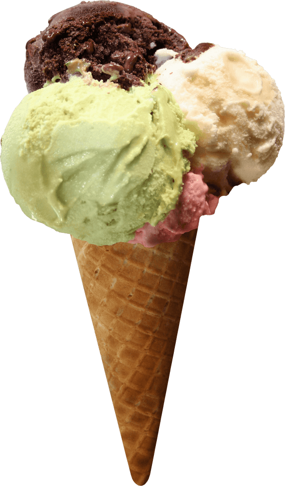 Delightful Trio of Ice Cream Flavors PNG