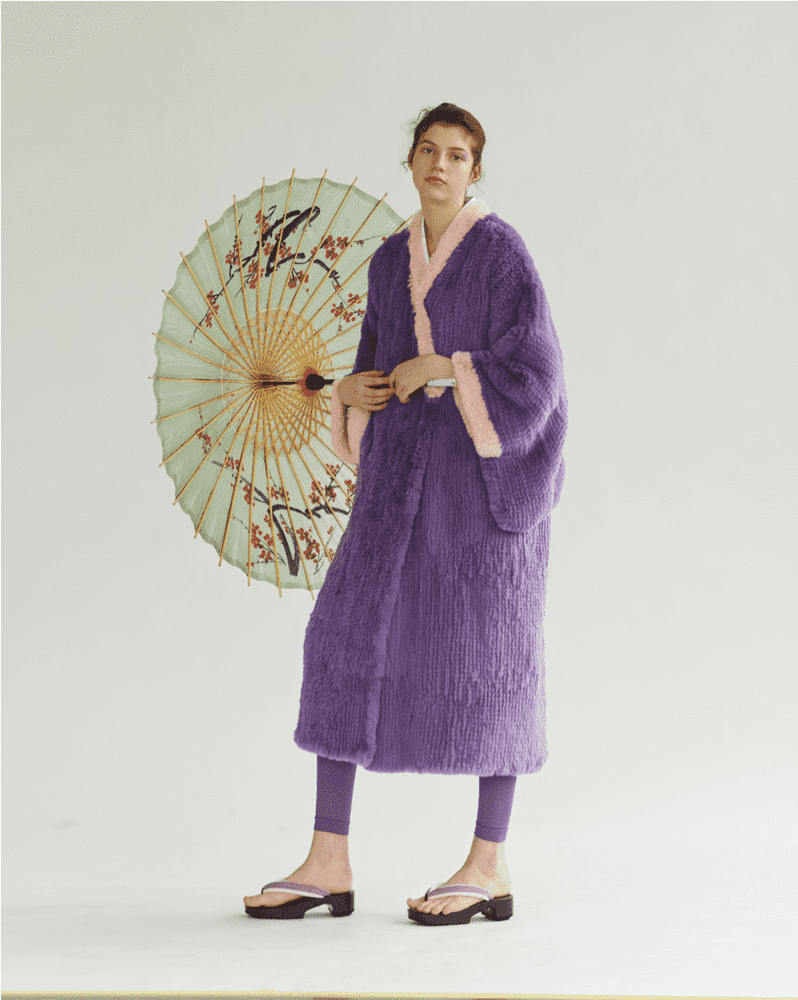 Modern Elegance The Purple Kimono Look PNG