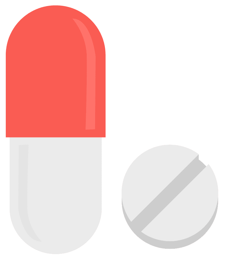 Colorful Pill and White Tablet Duo PNG