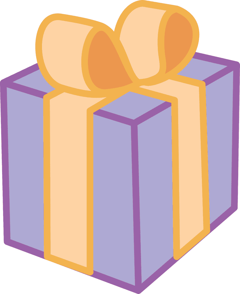 Charming Purple Gift Box with Ribbon PNG