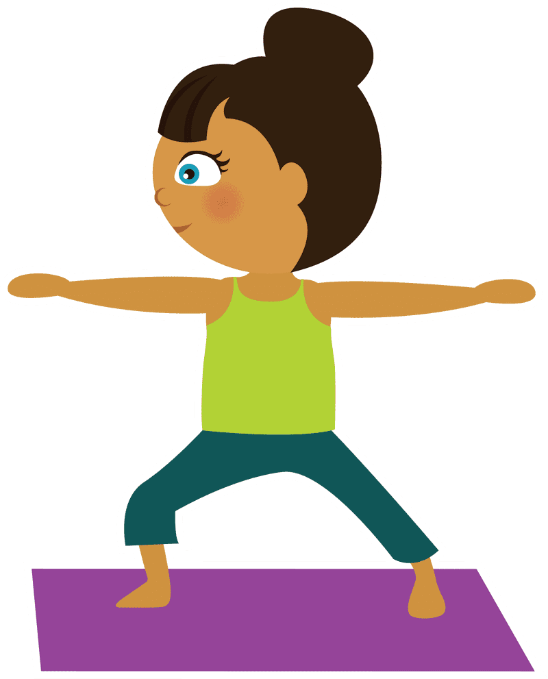 Joyful Yoga Warrior Pose for Kids PNG