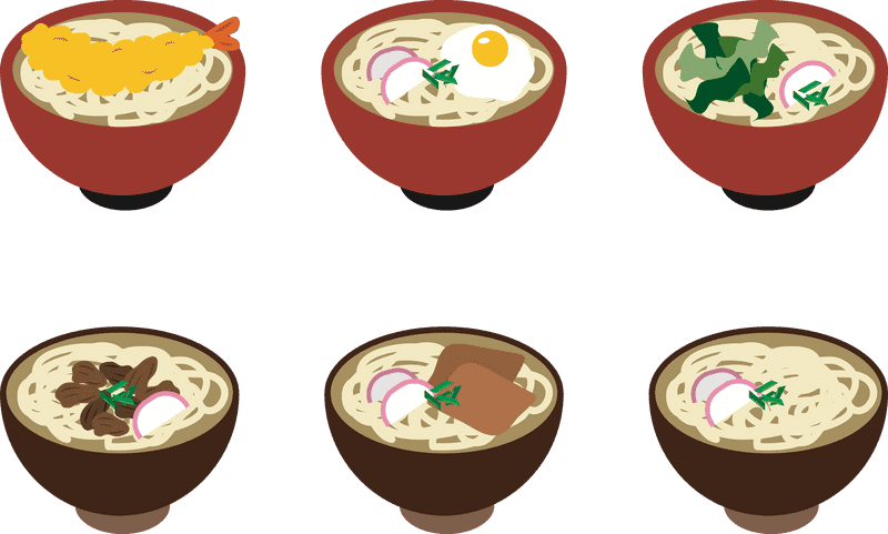 Delightful Varieties of Udon Soup PNG
