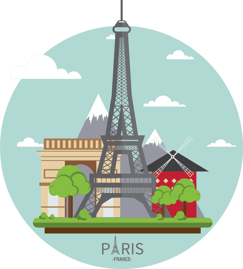 Paris City Skyline Iconic Landmarks in Harmony PNG