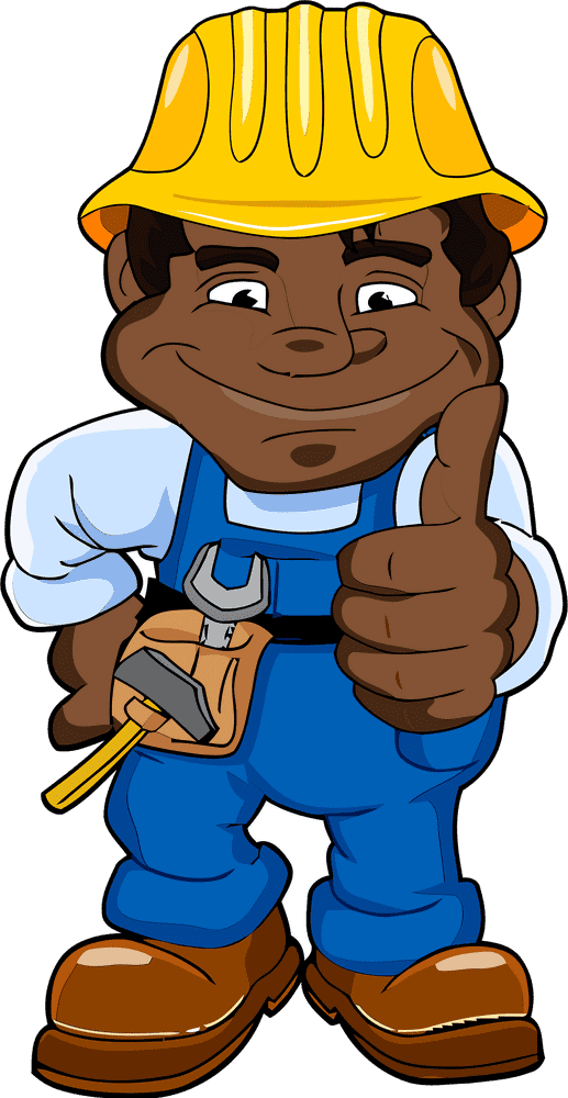 Cheerful Factory Worker Ready for Action PNG