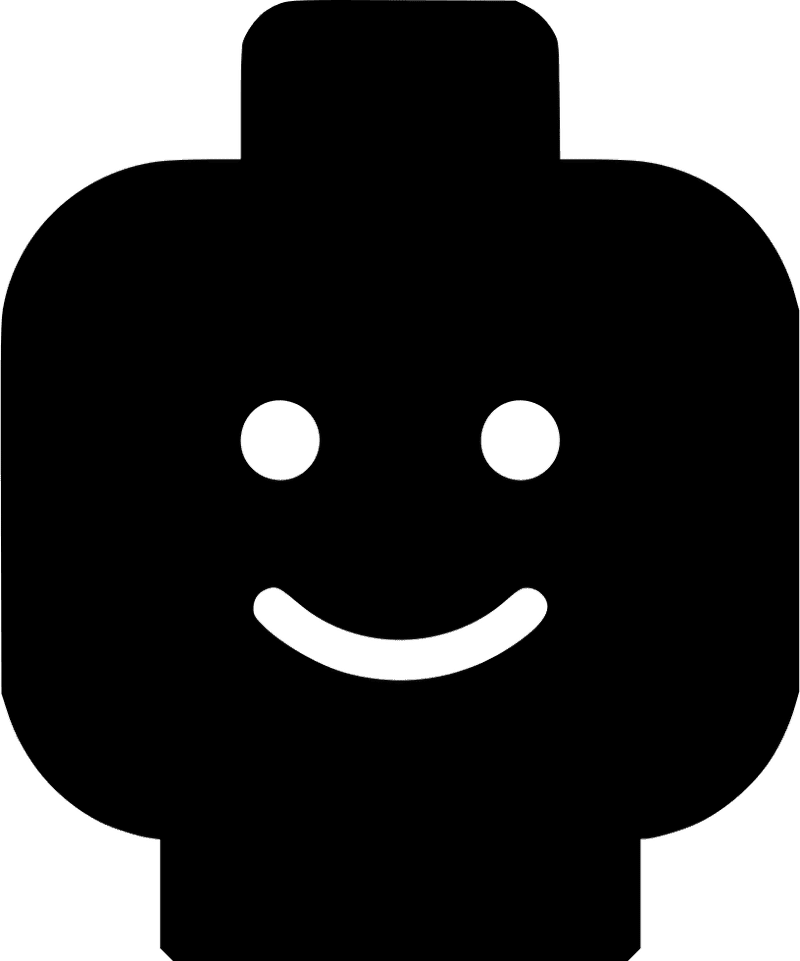 Lego Head Character Icon Design PNG