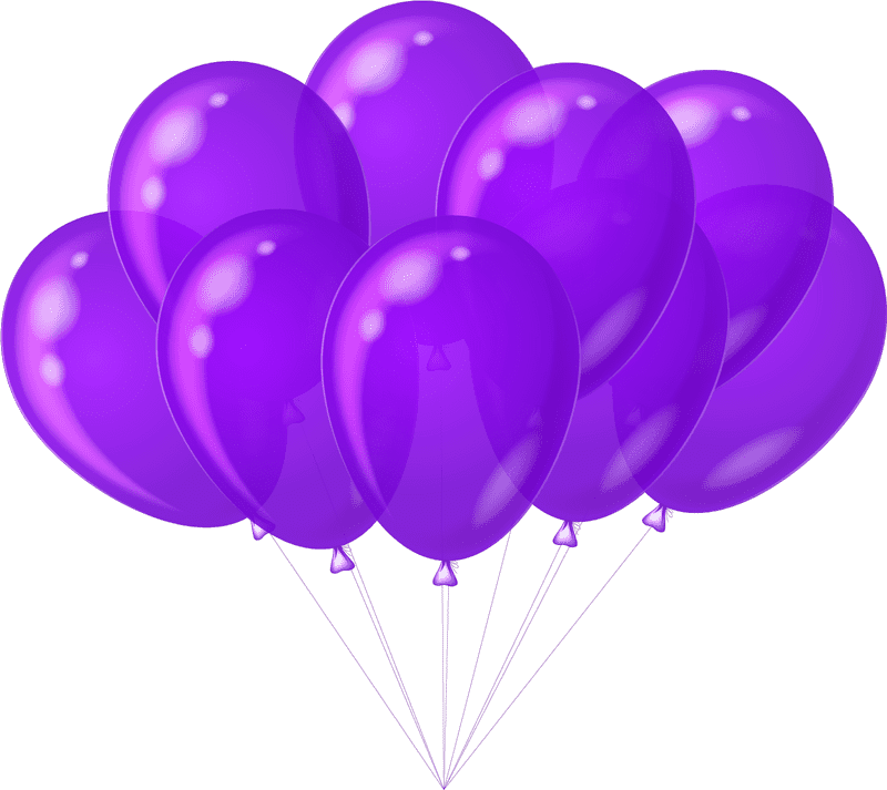 Purple Balloon Celebration Bundle PNG