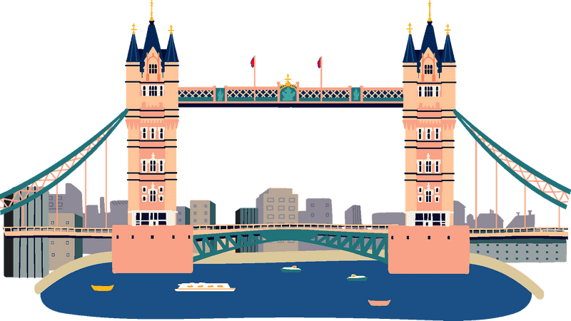 Majestic Tower Bridge Over Serene Waters PNG