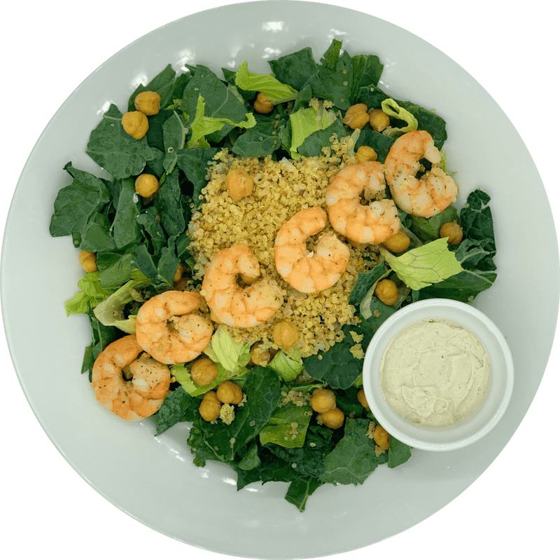 Presentation of a Vibrant Shrimp Salad Dish PNG