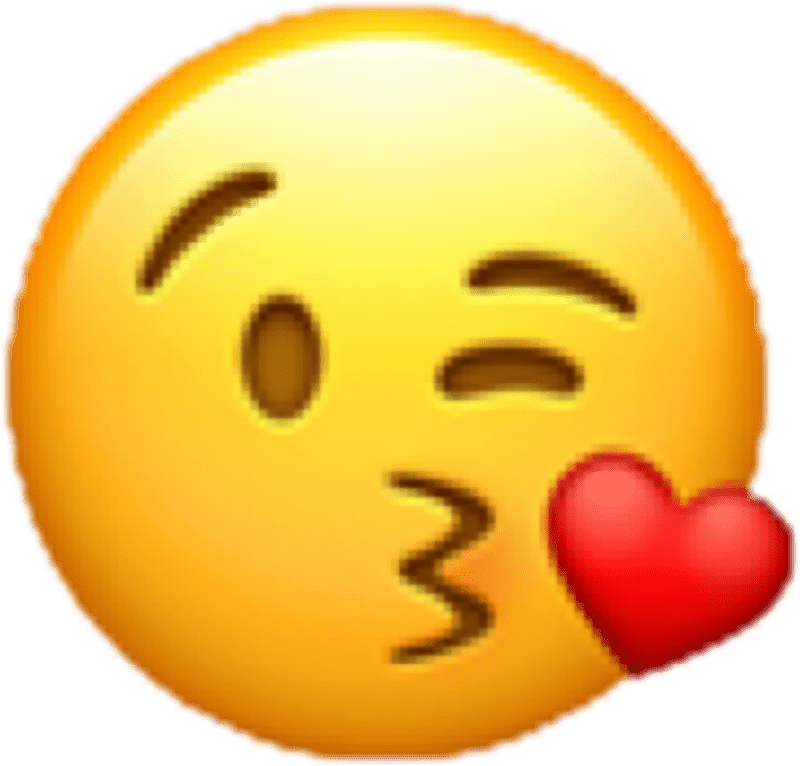 Sweetheart's Playful Kiss Emoji PNG