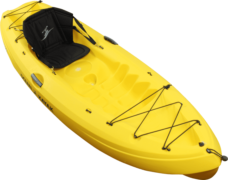 Bright Yellow Kayak for Fun Water Adventures PNG