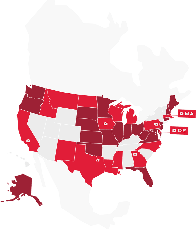 State Map Highlighting Key Locations and Regions PNG