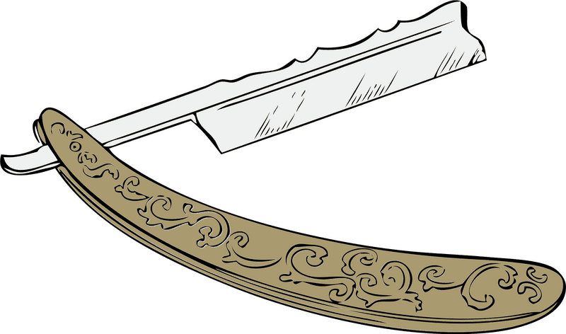 Elegant Classic Razor with Ornate Handle PNG