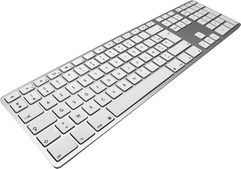 Sleek Silver Wireless Keyboard Design PNG