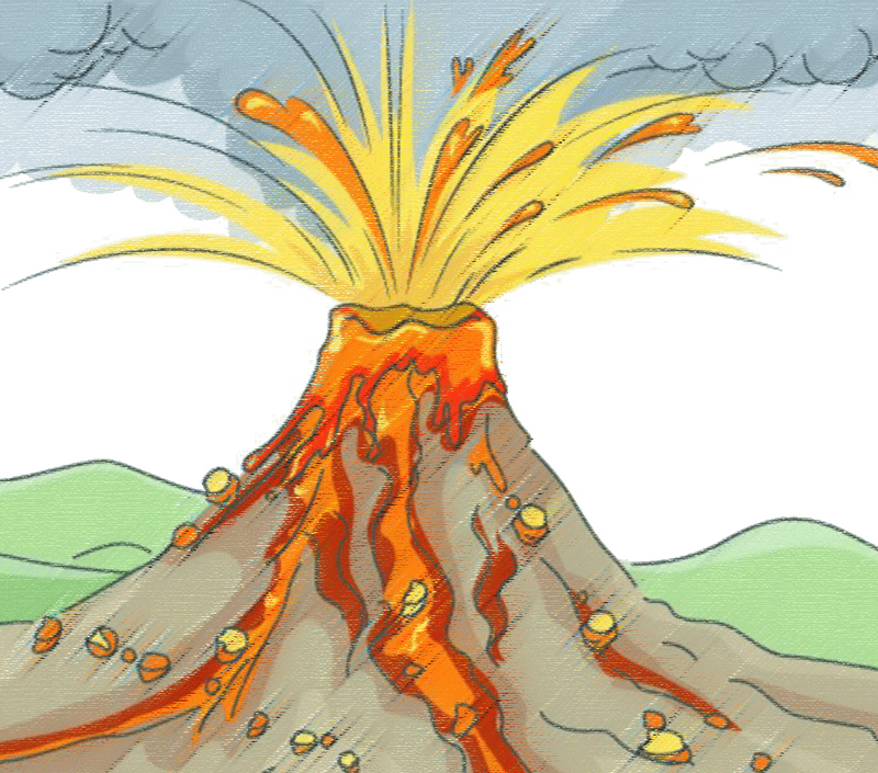 Erupting Volcano Nature's Fiery Display PNG