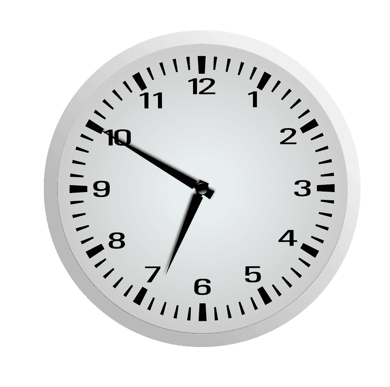 Classic Wall Clock with Bold Numbers PNG