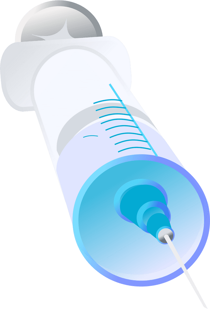 Elegant Blue Syringe for Precise Administration PNG