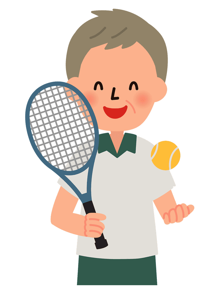 Joyful Tennis Player Ready to Rally PNG