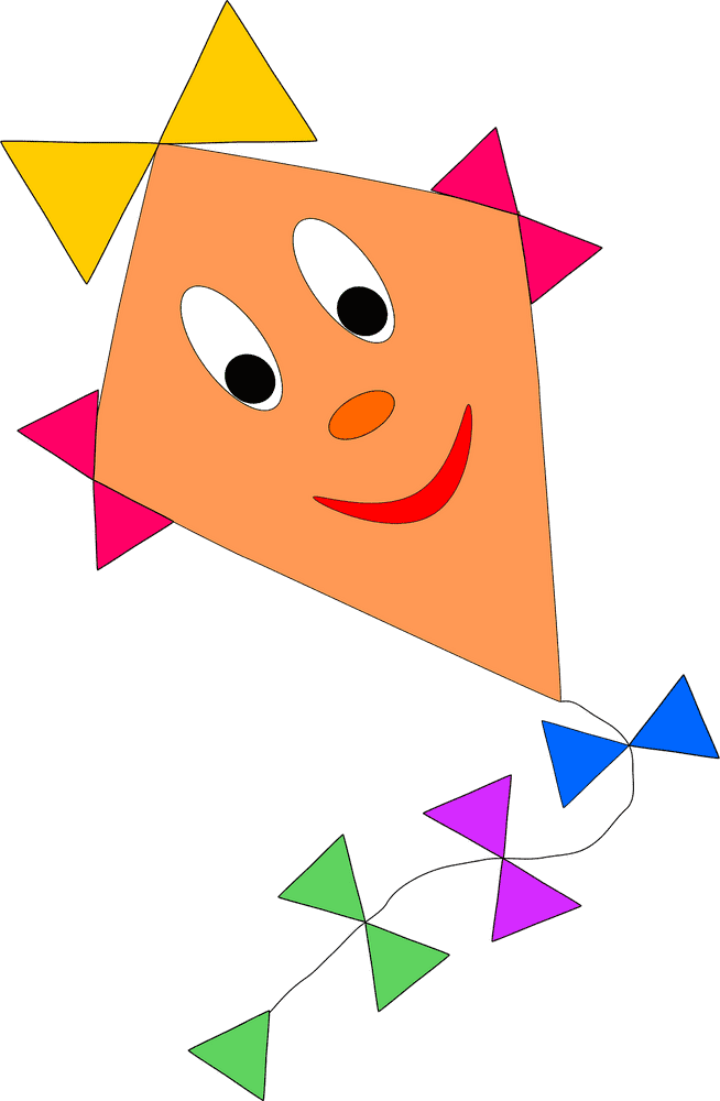 Joyful Kite with Colorful Tails PNG