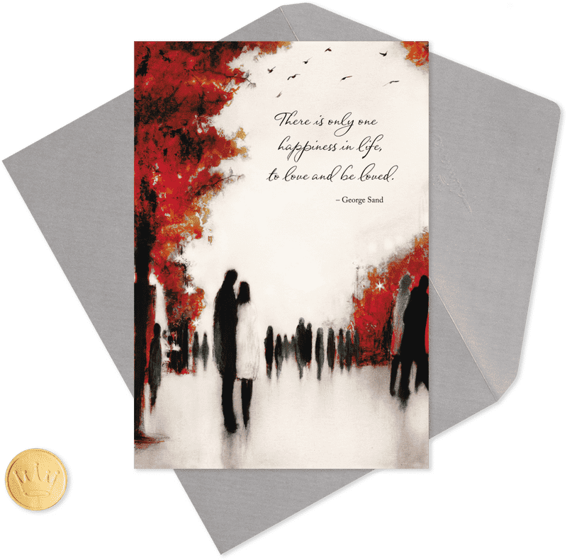 Romantic Greeting Card for Love and Happiness PNG