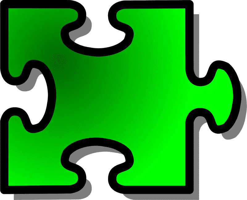 Vibrant Green Jigsaw Pieces of Connection PNG