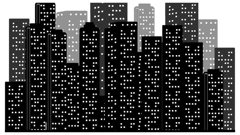 Midnight Glow A City Skyline Fantasy PNG