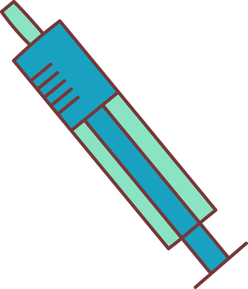 Colorful Medical Syringe for Vaccination PNG