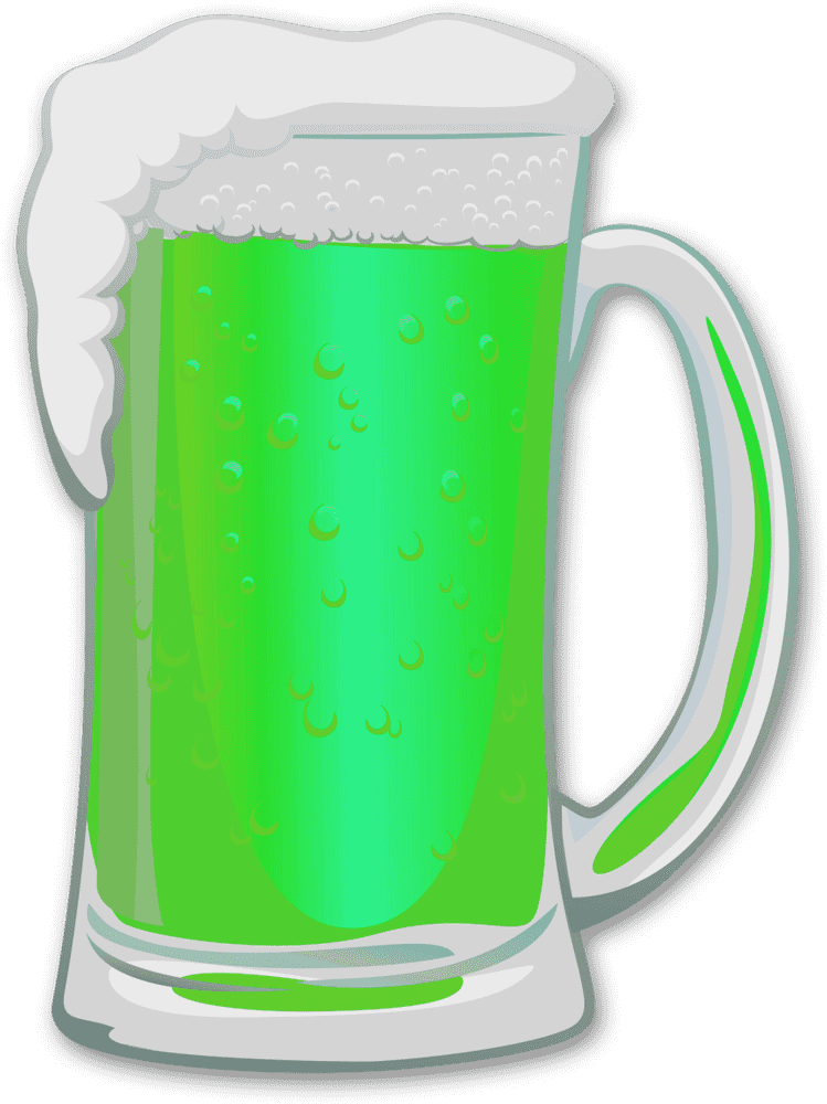 Refreshing Green Beer Glass Delight PNG