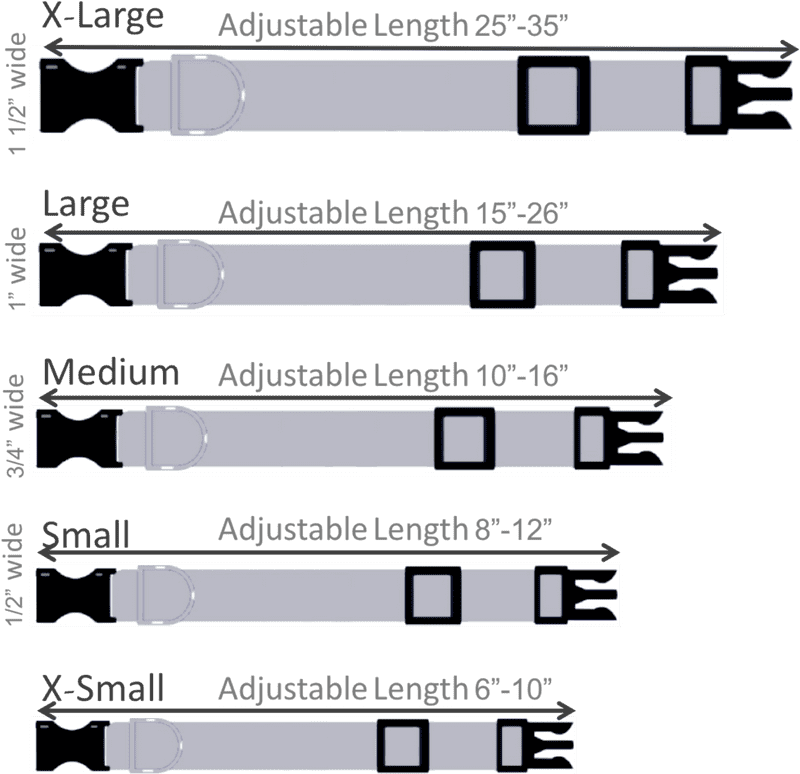Adjustable Pet Collar Size Guide PNG