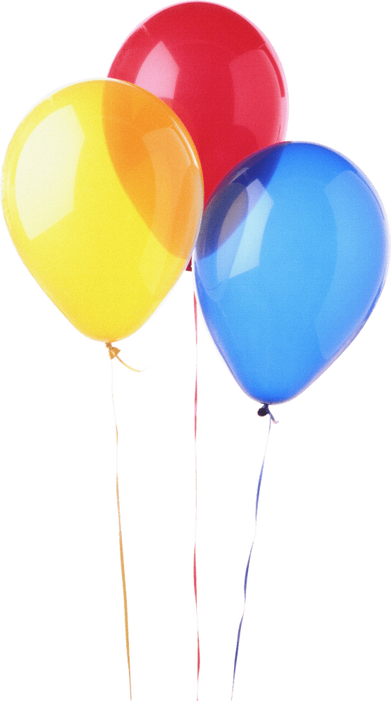 Colorful Balloon Trio Celebrating Joyful Moments PNG