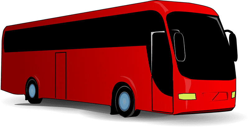 Bold Red Adventure Bus PNG
