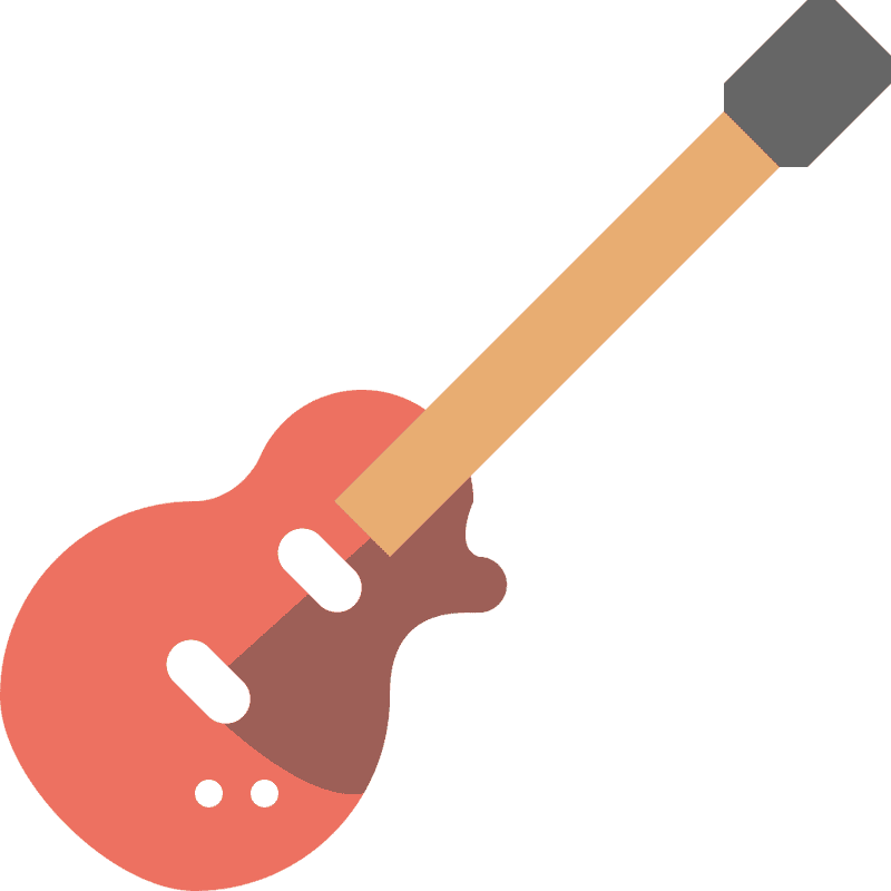 Colorful Electric Guitar Musical Instrument Design PNG