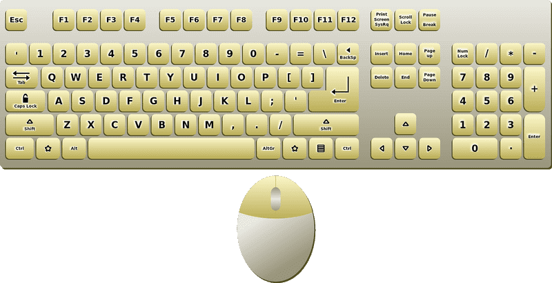 Stylish Yellow Keyboard with Mouse Companion PNG