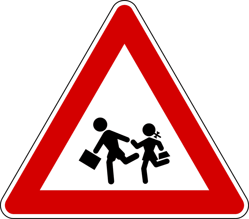 Caution Children Playing Ahead PNG