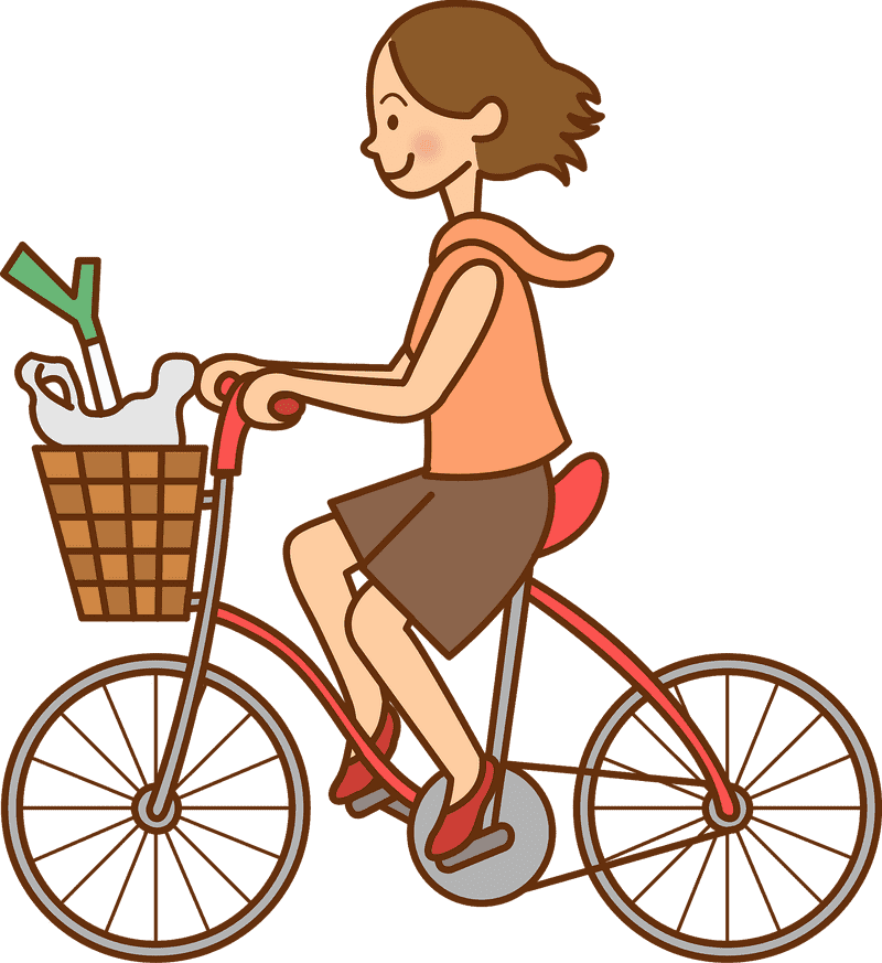 Joyful Bicycle Ride with a Basket of Treasures PNG