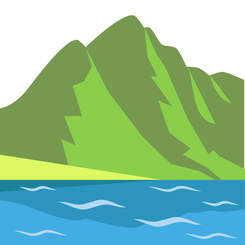Green Mountain Reflection by the Tranquil Lake PNG
