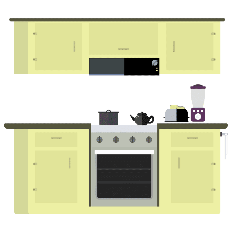 Cozy Kitchen Island with Modern Appliances PNG