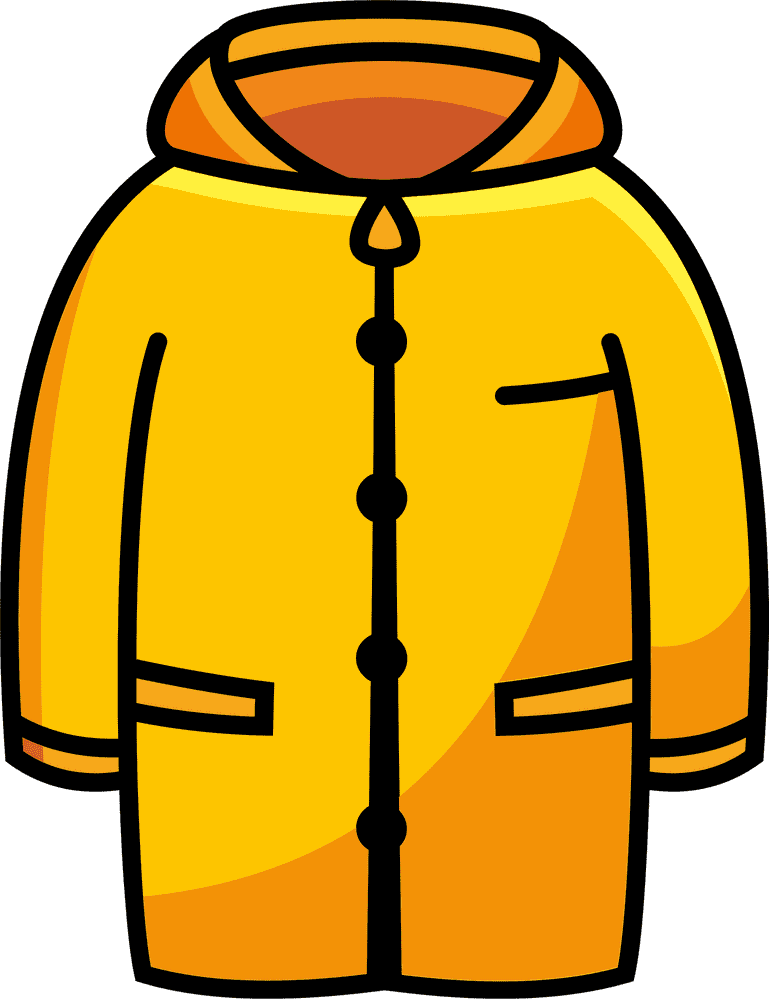 Bright Yellow Raincoat for Wet Weather PNG