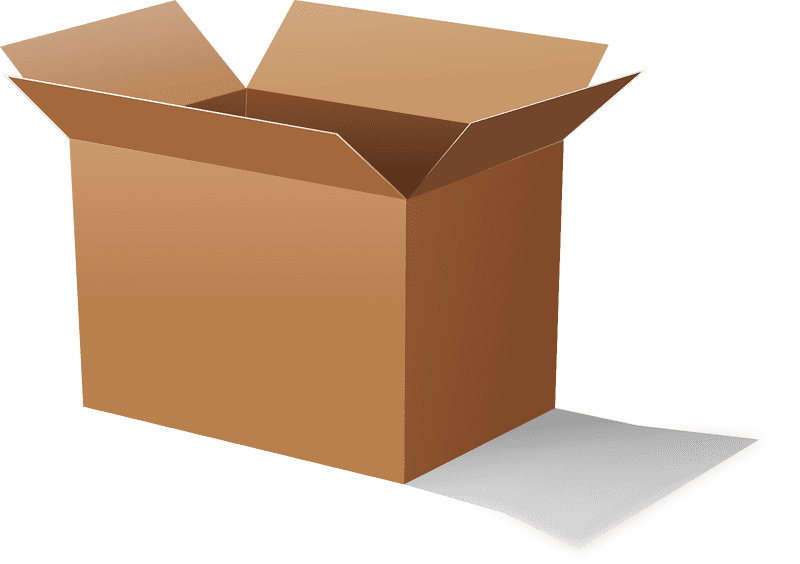 Open Box with Flat Lid Option PNG