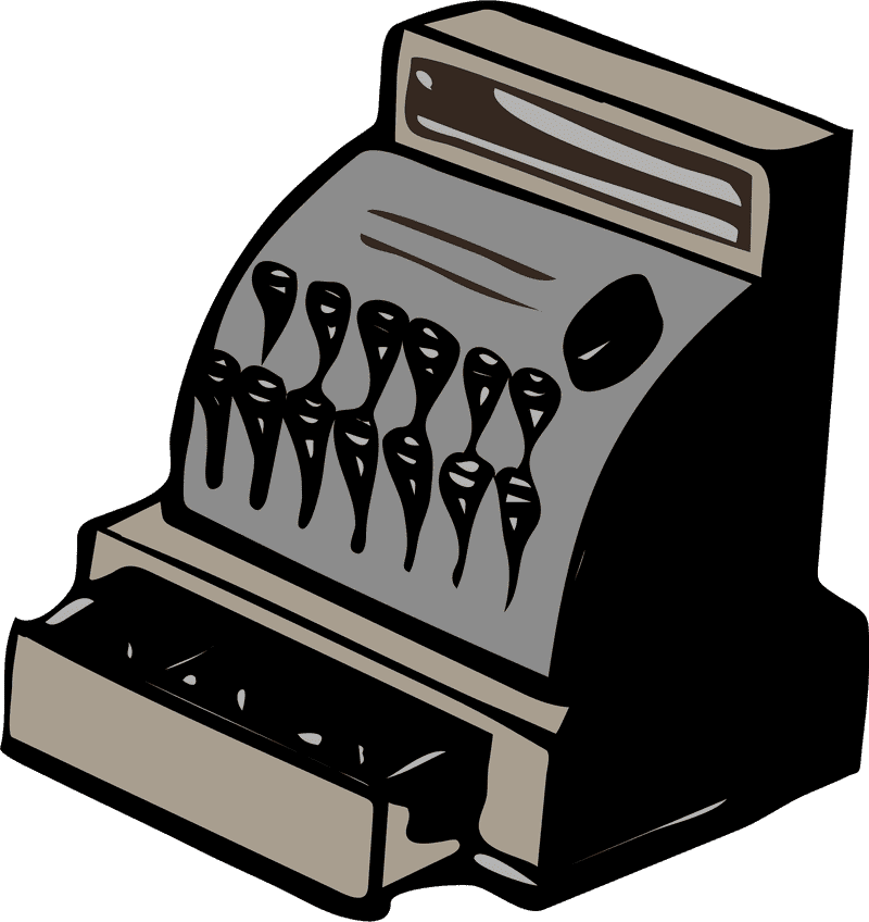 Vintage Cash Register for Retro Stores PNG
