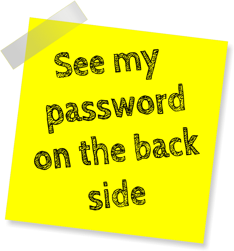 Password Hidden on the Back Side PNG