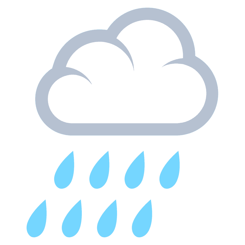 Cloudy Skies with Gentle Raindrops PNG
