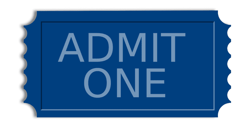 Admit One Cinema Ticket for Movie Night PNG