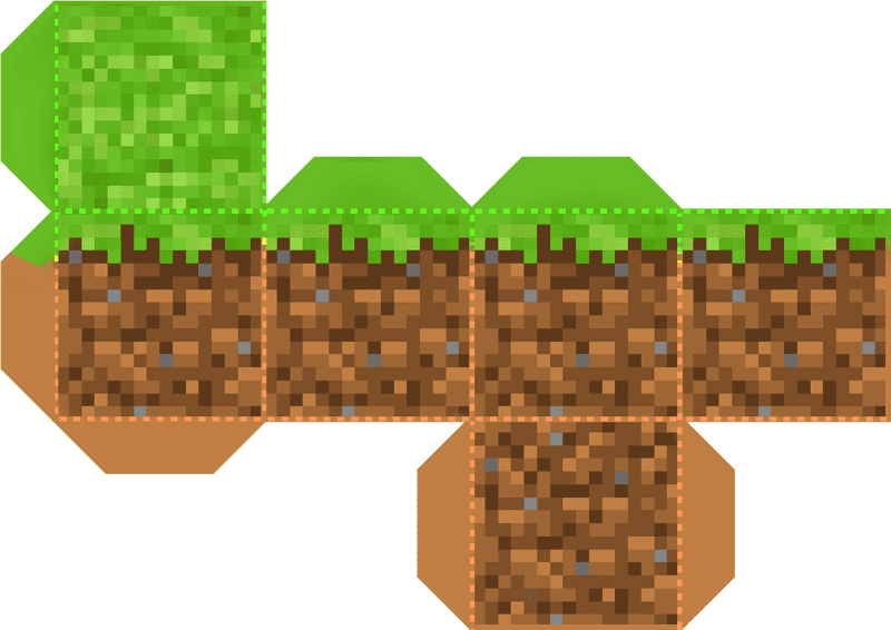 Stylized Ice Cube Terrain Block Design PNG