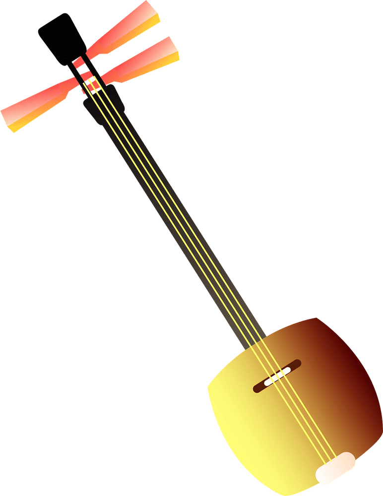 Colorful Traditional Musical Instrument with Strings PNG