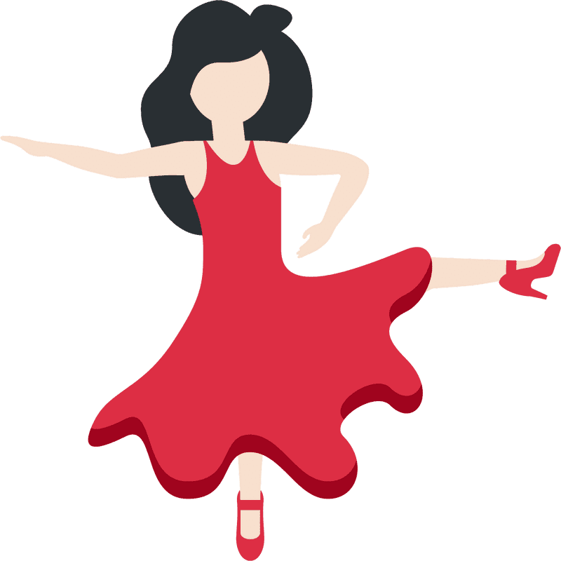 Graceful Dance in Red PNG